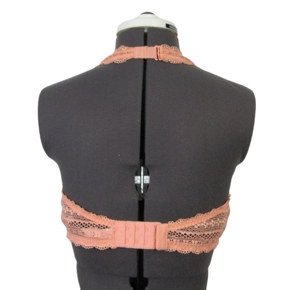Victoria's Secret lace triangle halter bralette peach - Picture 2 of 11